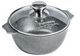 Кастрюля литой алюминий 4л 44701/3374 Мечта Гранит серая с крышкой