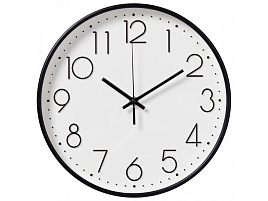 Часы настенные "21 Век" 30*30 3017-008 Классика бело-черные  круглые