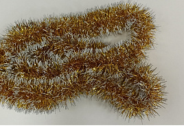 Мишура №10/H07 Золото с белым кончиком