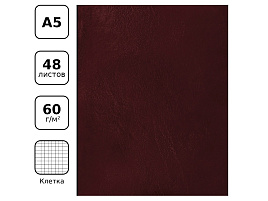 Тетрадь 48л. бумвинил Т5бв48к_12308 Бордовый клетка офсет