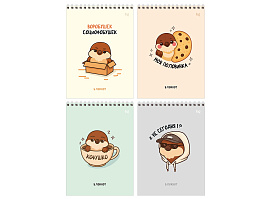 Блокнот 60л. BG Б5гр60 06693 А5 на гребне "Воробушек", твердая подложка