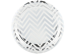 Тарелка бумажная 23см 6224016 Зигзаги, серебро 6шт