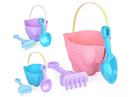 Песочный набор №7 НПА07 Африка ведерко, совок, грабли