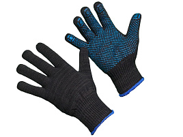 Перчатки х/б ПВХ 70гр.10кл.Великан Акрил черные