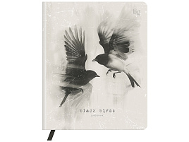 Дневник универс. D5s48_64513 "Black birds", иск. кожа, печать, ляссе