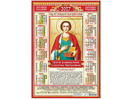 Календарь листов. 2027г. ПО-27-290 Иконы. Целитель Пантелеймон