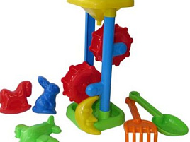 Песочная мельница №282 35103 Совок, грабли, 4 формочки