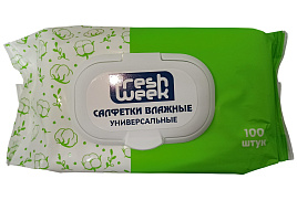Влажные салфетки Fresh Week 100шт.Универсальные