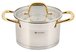 Кастрюля нержавейка 2,9л Daniks SD-072-18/8893 Лайнс индукция