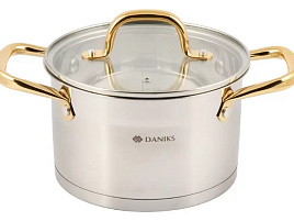 Кастрюля нержавейка 2,9л Daniks SD-072-18/8893 Лайнс индукция