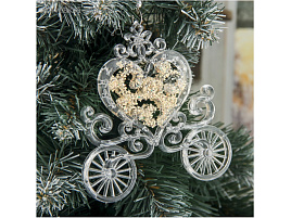 Подвеска пластик Карета 3576028 12см с блеском прозрач. 1шт