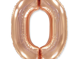 Шар надувной Цифра 0 розовое золото 1207-3248 102см