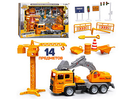 Инерционная Машина 6607-C1 Автоэкскаватор с дорожными знаками