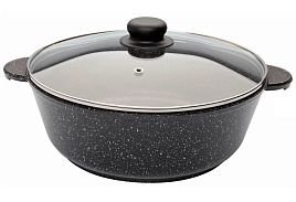 Жаровня 26см с/кр 7328ж черный мрамор