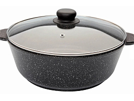 Жаровня 26см с/кр 7328ж черный мрамор