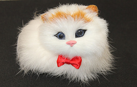 Сувенир Кошка мех №1 мал 5*5см