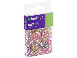 Скрепки Berlingo 28мм 100шт. DBs_28100f цветные, ПВХ упак., европодвес, розовый+золотой