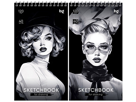 Скетчбук BG СА540гр_58933 "Fashion Week", 40л.,105*195мм, на гребне, 120г/м2