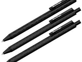 Ручка Berlingo CBm_07010 автоматическая "DoubleBlack" синяя, 0,7мм, игольчатый стержень