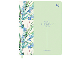 Дневник универс. D5s48_58532 "Flower Garden", иск. кожа, тиснение фольгой, печать, ляссе