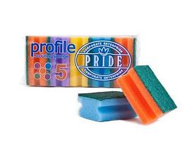 Губка для посуды ГХ045 Бытовая--- с чист. слоем 5 Профиль Макси