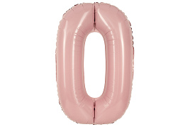Шар надувной Цифра 0 пыльная роза 102см дб24270