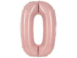 Шар надувной Цифра 0 пыльная роза 102см дб24270