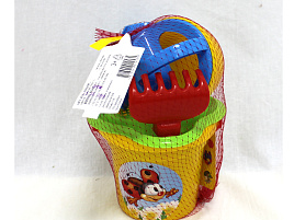 Песочный набор №240 4535 Ведро,ситечко,совок,грабельки,лейка