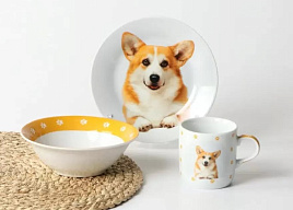 Набор для завтрака 484975/С1008 Даникс Корги 3пр