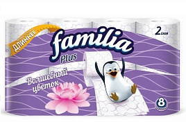 Туалетная бумага Familia Plus 8шт.2-х сл.аромат Волшебный цветок