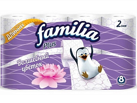 Туалетная бумага Familia Plus 8шт.2-х сл.аромат Волшебный цветок