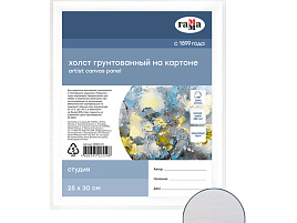 Холст на картоне Гамма 280818_03 "Студия", 25*30см, 100% хлопок, 280г/м2, мелкое зерно