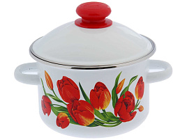 Кастрюля эмаль 3л 1MD181M Тюльпаны