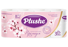 Туалетная бумага Plushe Premium Арома 8шт.3-х сл.Сакура