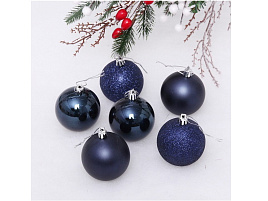 Шар 6см 201-1736 Микс фактур синий 1шт