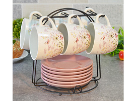 Сервиз чайный 12 пр 202385 на металлической подставке