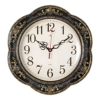 Часы настенные "21 Век" 35*35 3533-008 Классика черные с золотом круглые