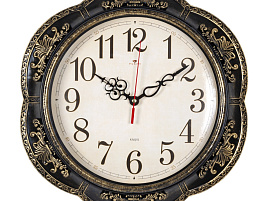 Часы настенные "21 Век" 35*35 3533-008 Классика черные с золотом круглые