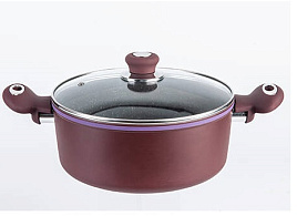 Кастрюля литой алюминий 2л ВК-3867 Red&Blue мрамор