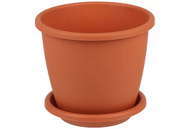 Кашпо цветочное 3л Афина М6542 коричневое с поддоном
