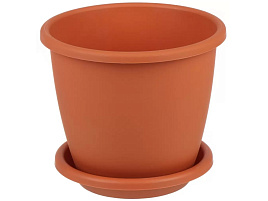 Кашпо цветочное 3л Афина М6542 коричневое с поддоном