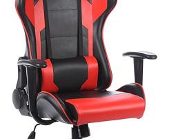 Кресло Helmi HL-G01 "Victory", искусственная кожа, черная/красная, 2 подушки