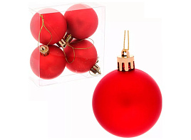 Набор шаров 5см 183-851 Матовый красный 4шт