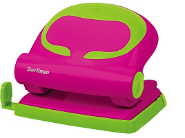 Дырокол Berlingo DDp_20003 "Fuze" 20л., пластиковый, розовый, с линейкой