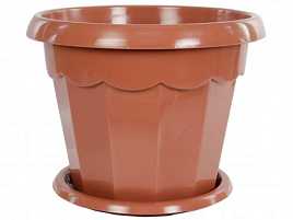 Кашпо цветочное 4л Гармония М1576 коричневый с поддоном