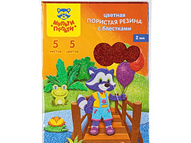 Фоамиран Мульти-Пульти EF_22290 А4, 5л., 5цв., 2мм,с блестками, ассорти