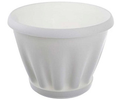 Кашпо цветочное 2л Знатное 042763/М3020 белое с/п