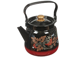 Чайник эмаль 3,5л С2716.38 красно-черный декор