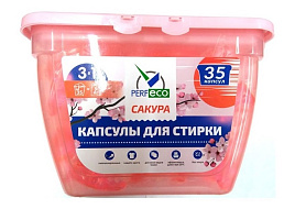 Стиральный порошок Капсулы Perfeco 35шт.10гр. 3в1 Сакура