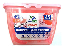 Стиральный порошок Капсулы Perfeco 35шт.10гр. 3в1 Сакура